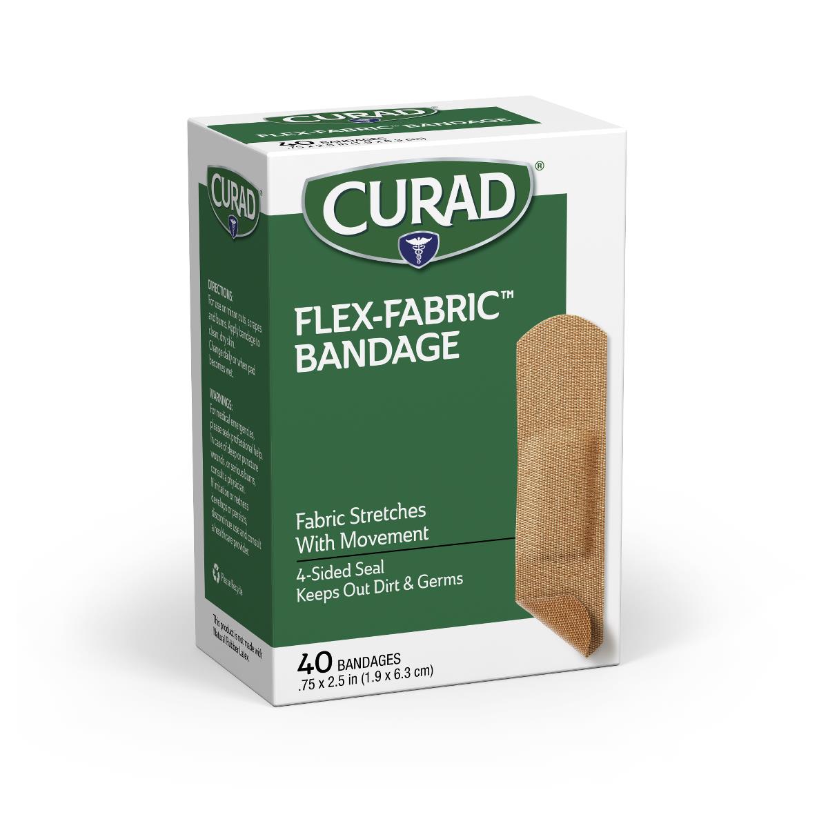 Bandage Fabric Adhesive Strip 2"x4" Sterile Latex-free