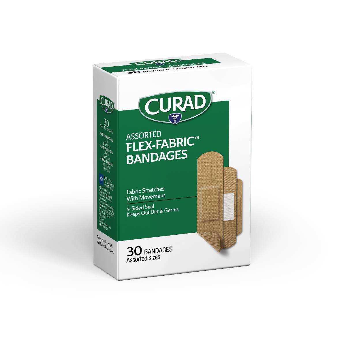 Bandage Fabric Adhesive Strip 2"x4" Sterile Latex-free
