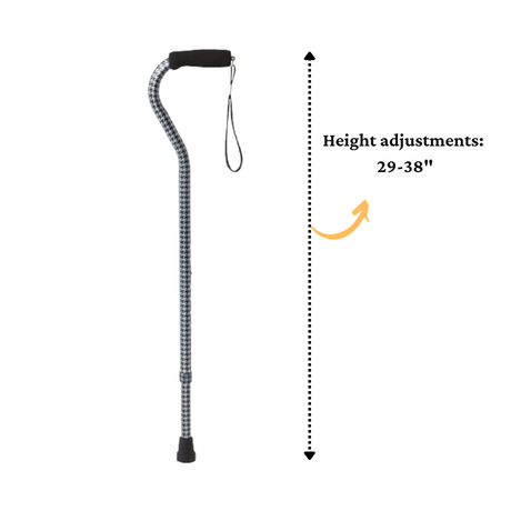 Aluminum Fashion Cane with Offset Handle (Pack of 6)