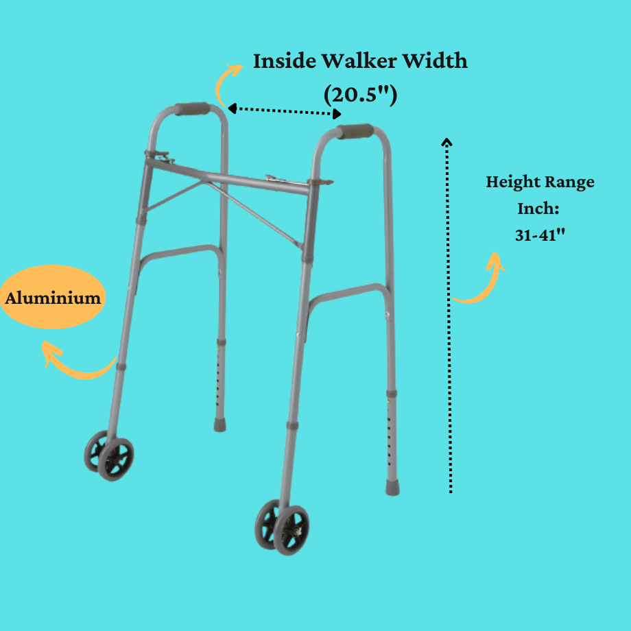 Medline Guardian Bariatric Folding Walker with Wheels