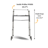 Guardian Two-Button Folding Walkers with 5" Wheels