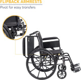 Cruiser Iii Light Weight Wheelchair With Flip Back Removable Arms, Desk Arms, Elevating Leg Rests, 16" Seat - BeHope