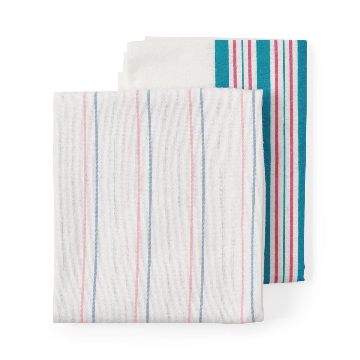 Blanket Baby 100% Cotton 30"x40" Pink And Blue Stripe Each