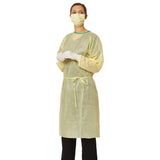 Medline AAMI Level-2 Multi-Layer SMS Medium-Weight Isolation Gown with Tape-Tab Neck and Elastic Wrist - BeHope