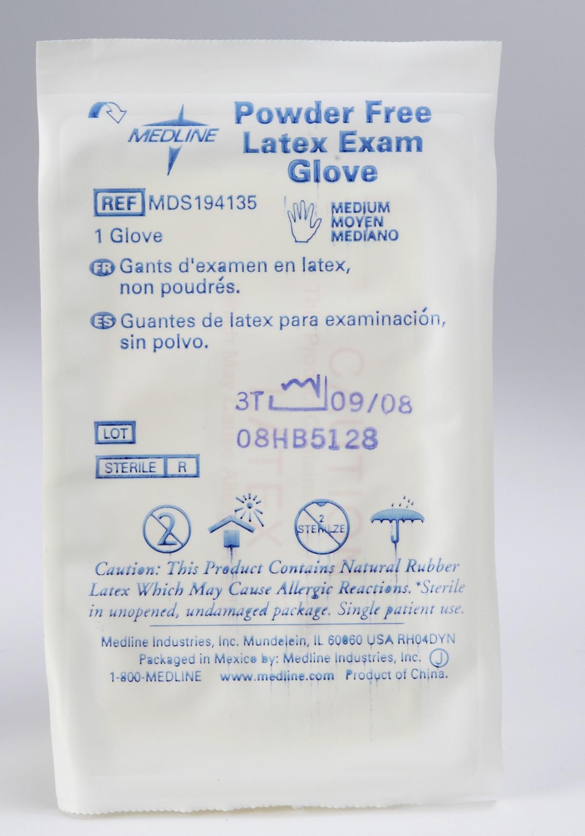 Medline Sterile Powder-Free Latex Exam Gloves Beige