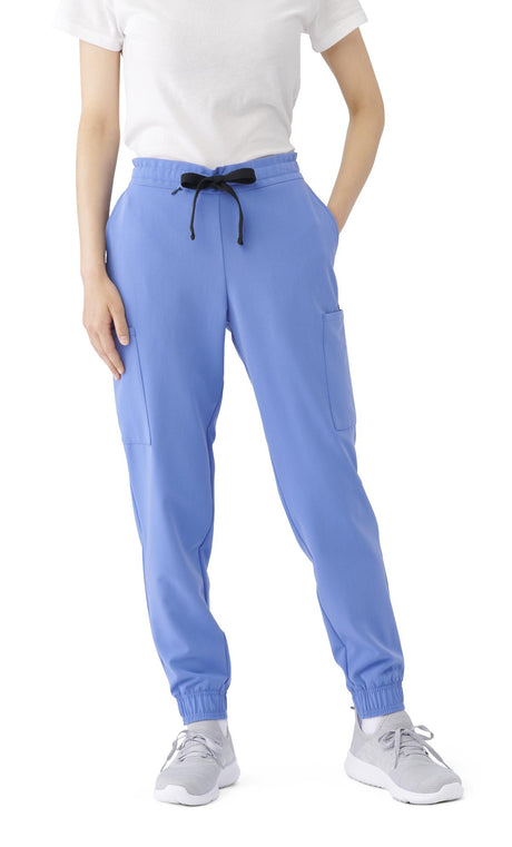 First AVE Women's 7-Pocket Jogger-Style Scrub Pant Ceil Blue