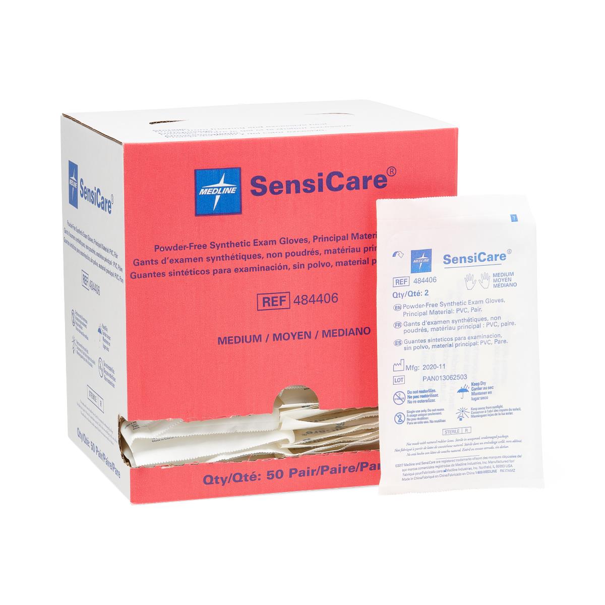 SensiCare Powder-Free Stretch Vinyl Sterile Exam Gloves