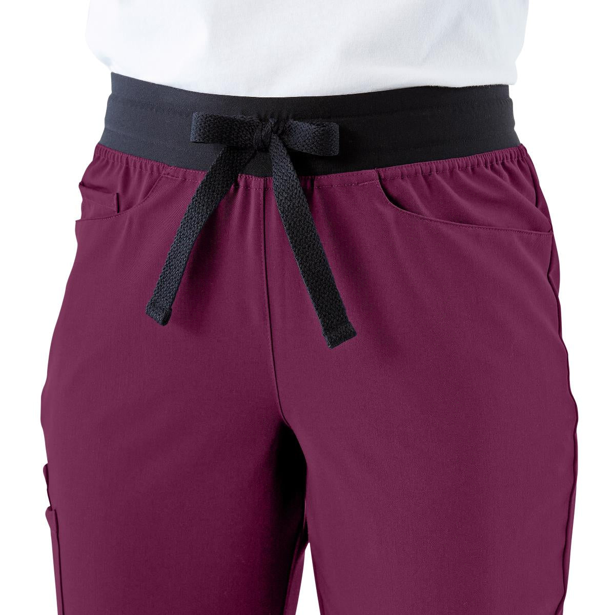 Coastal AVE Women's Regular-Length Scrub Pants Wine