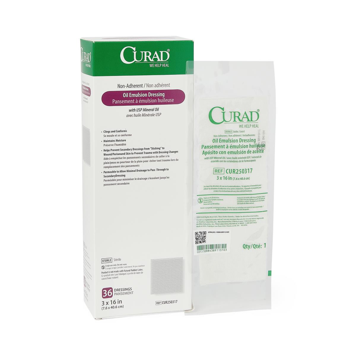 CURAD Nonadherent Sterile Oil Emulsion Dressings