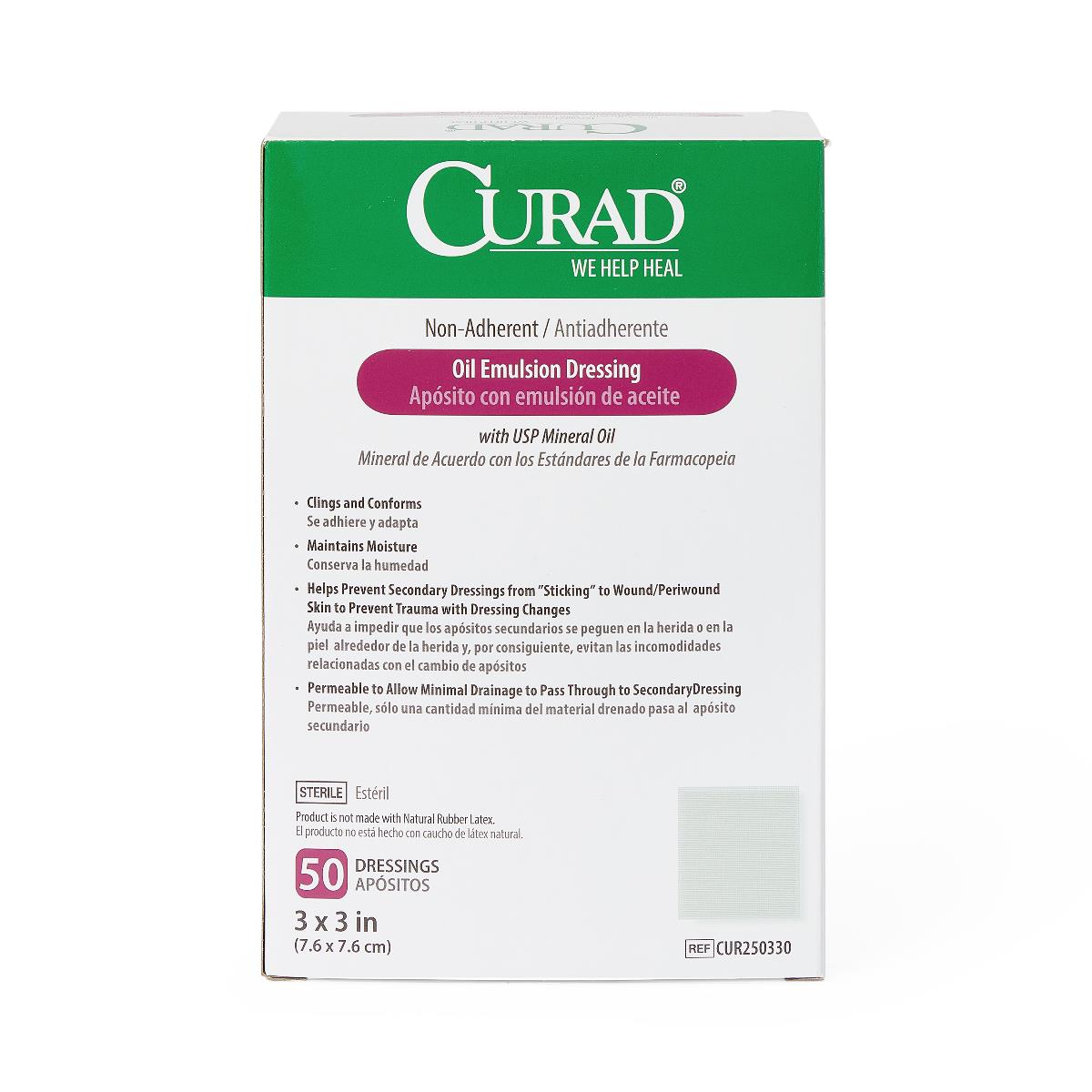 CURAD Nonadherent Sterile Oil Emulsion Dressings