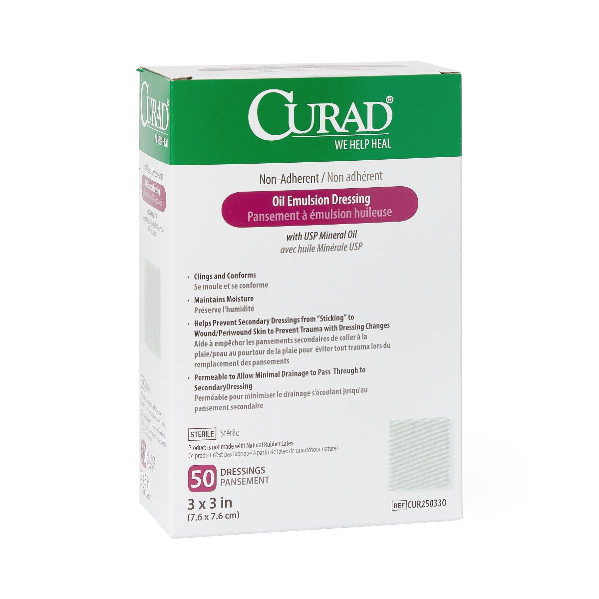 CURAD Nonadherent Sterile Oil Emulsion Dressings