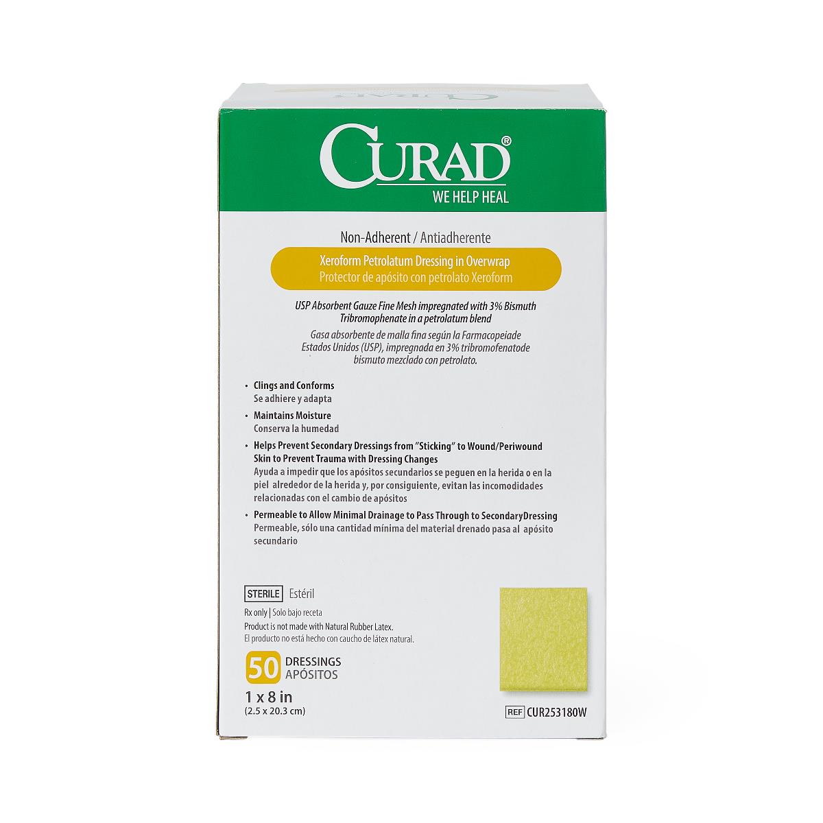 CURAD Non-Adherent Xeroform Gauze Dressing (Pack of 200)