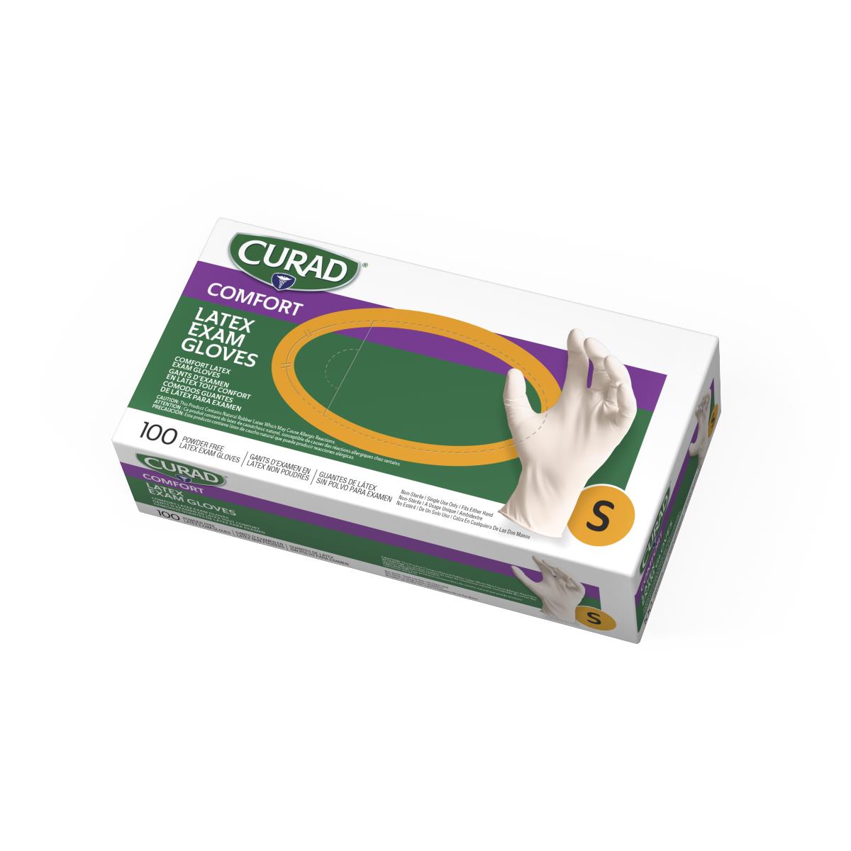 CURAD Powder-Free Textured Latex Exam Gloves Beige