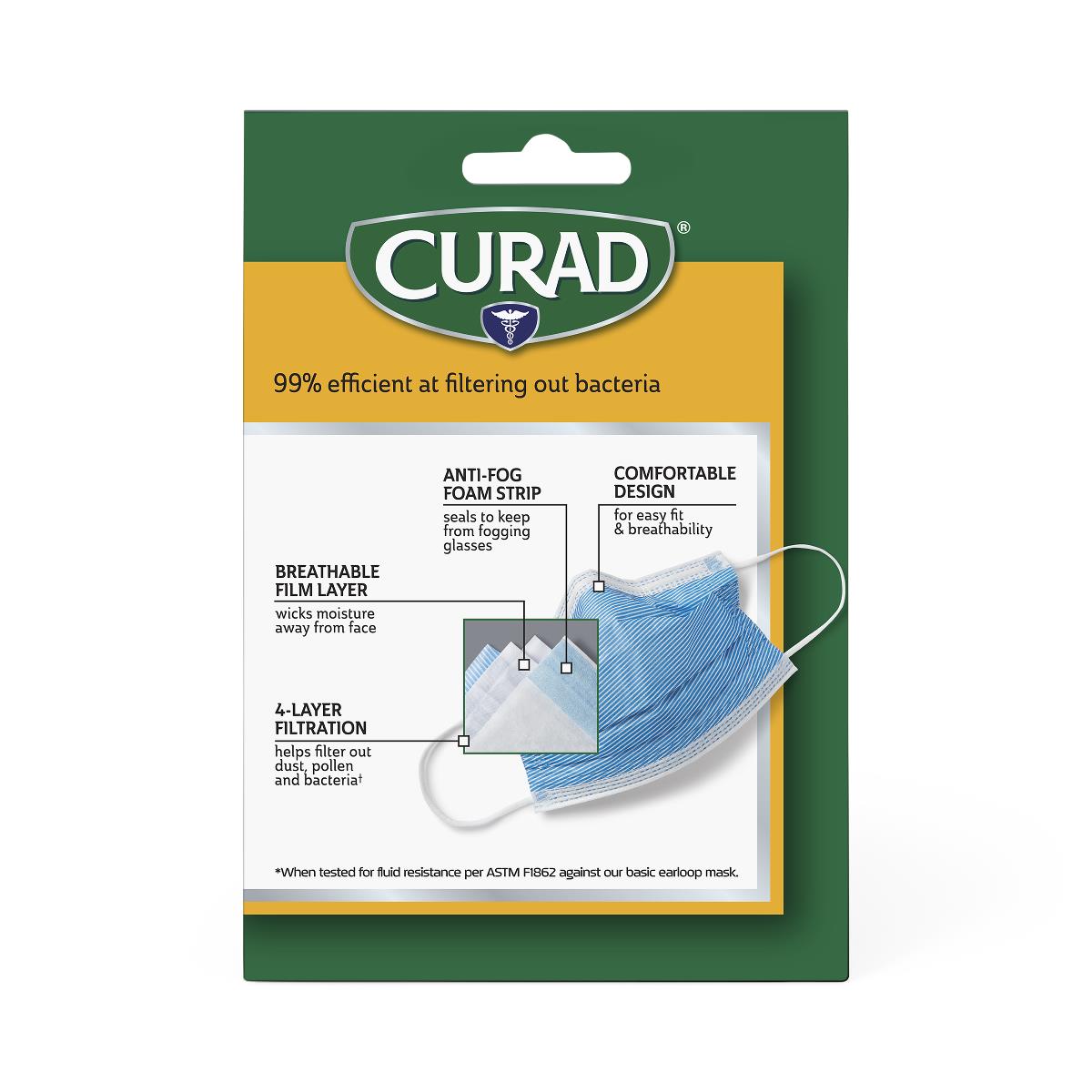 CURAD Germ Shield Medical-Grade Face Masks with Ear Loops