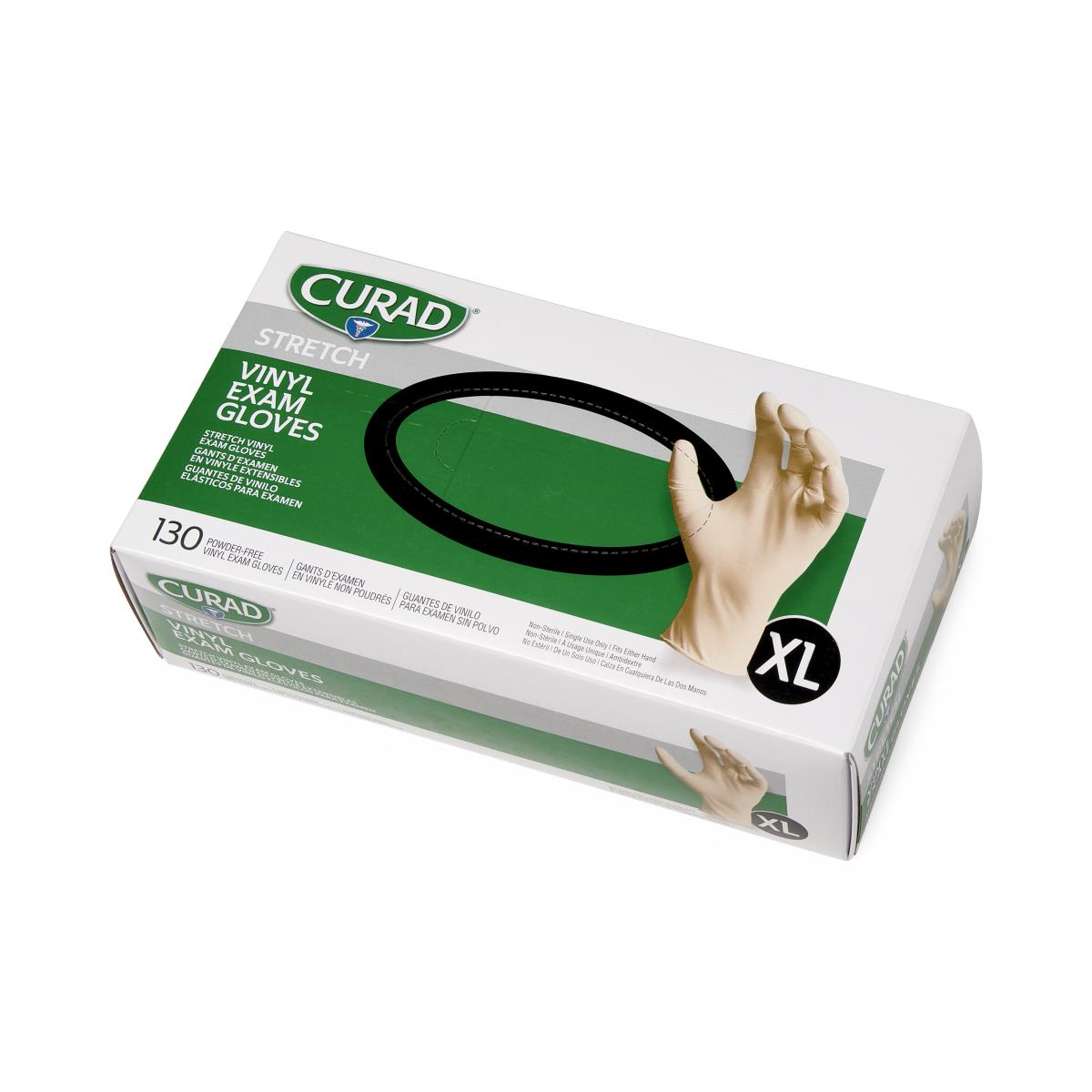 CURAD Powder-free Synthetic Stretch Vinyl Exam Gloves