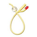 Sonde de Foley Medline en latex recouvert d'élastomère de silicone avec embout coudé, 2 voies, 18 Fr, 10 ml