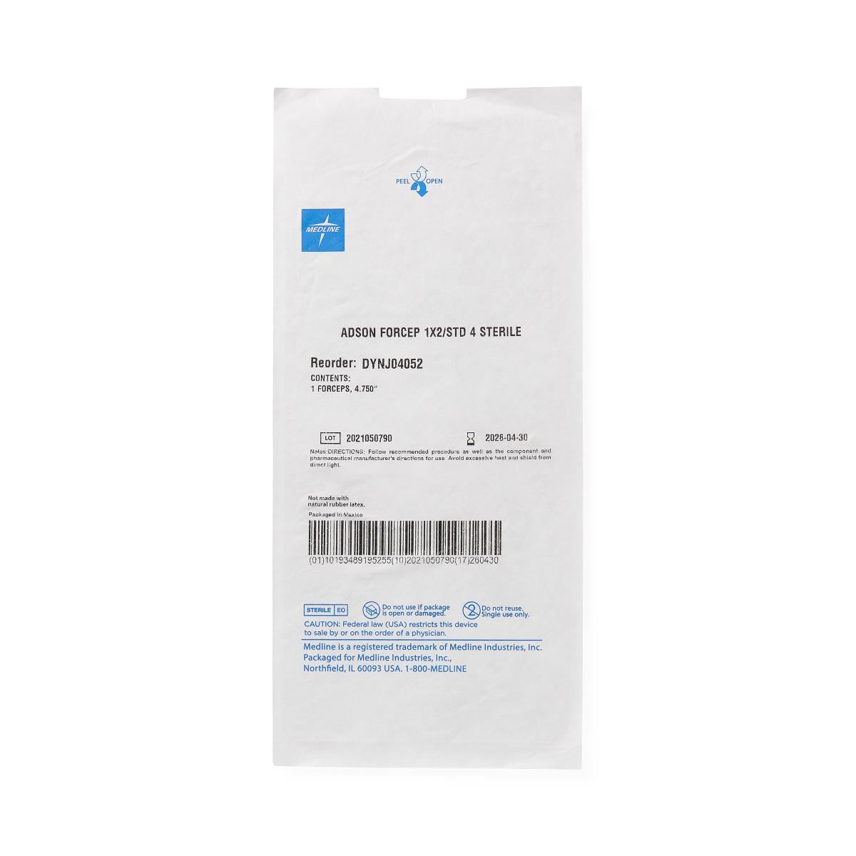 Medline Sterile Floor-grade Adson Tissue Forceps
