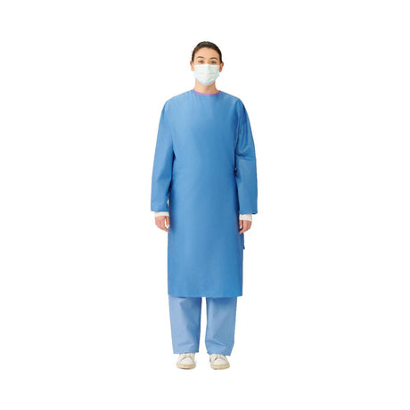 Aurora Sterile Aami 3 Protection Surgical Gown With Set-in Sleeves Non-reinforced Large Blue Case/30 Each
