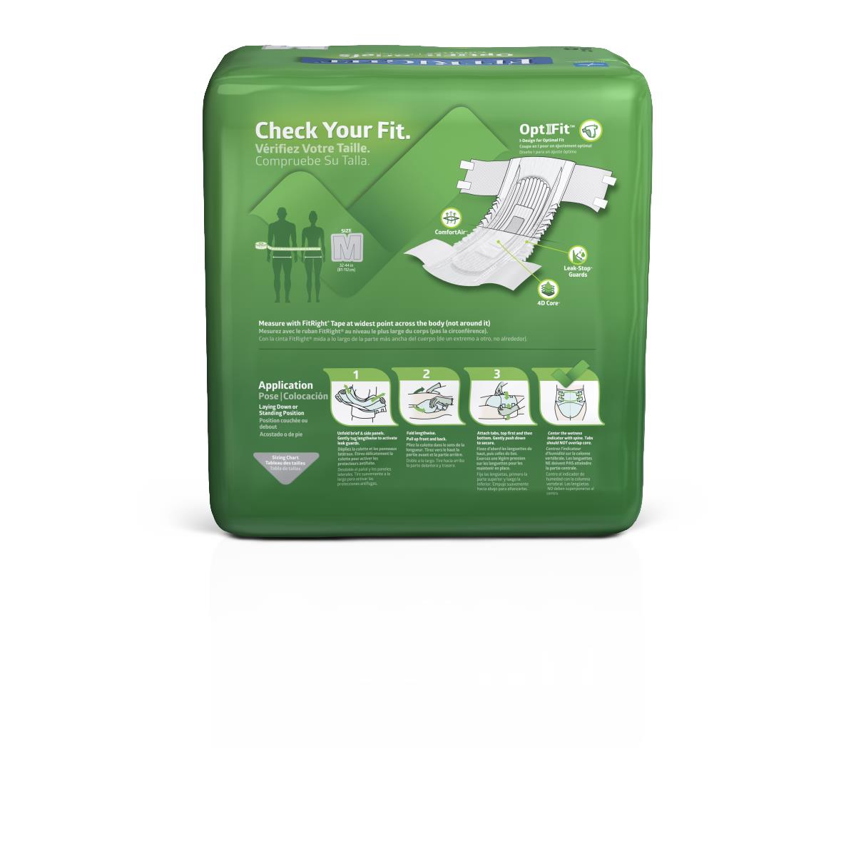 Fitright Plus Adult Briefs Medium Packages Of 20 Case/80 Each