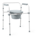 Guardian Commode, Aluminum Frame 3in1 Adj Height Foldable &stationary,elongatedseat With Pail And Lid, Non-retail Box, 350lb Capacity
