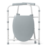 Guardian Commode, Aluminum Frame 3in1 Adj Height Foldable &stationary,elongatedseat With Pail And Lid, Non-retail Box, 350lb Capacity