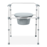 Guardian Commode, Aluminum Frame 3in1 Adj Height Foldable &stationary,elongatedseat With Pail And Lid, Non-retail Box, 350lb Capacity