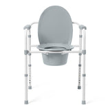 Guardian Commode, Aluminum Frame 3in1 Adj Height Foldable &stationary,elongatedseat With Pail And Lid, Non-retail Box, 350lb Capacity