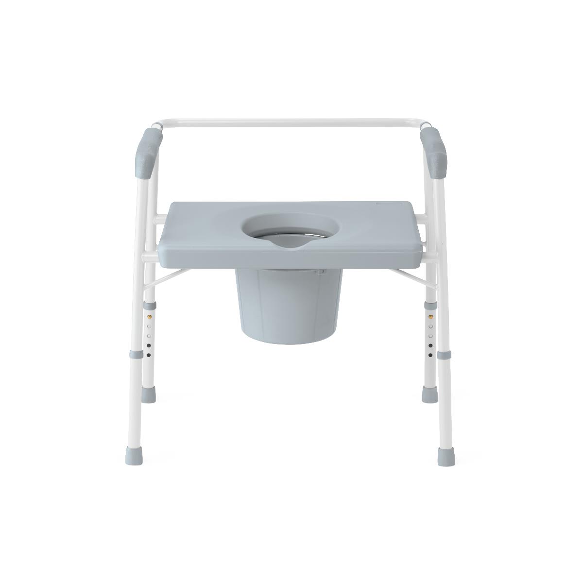 Guardian Bariatric Commode, Steel Frame Adj Height & Stationary,platform Seat With Pail And Lid, Non-retail Box, 650lb Capacity Case/2