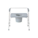Guardian Bariatric Commode, Steel Frame Adj Height & Stationary,platform Seat With Pail And Lid, Non-retail Box, 650lb Capacity Case/2