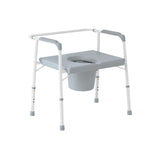 Guardian Bariatric Commode, Steel Frame Adj Height & Stationary,platform Seat With Pail And Lid, Non-retail Box, 650lb Capacity Case/2