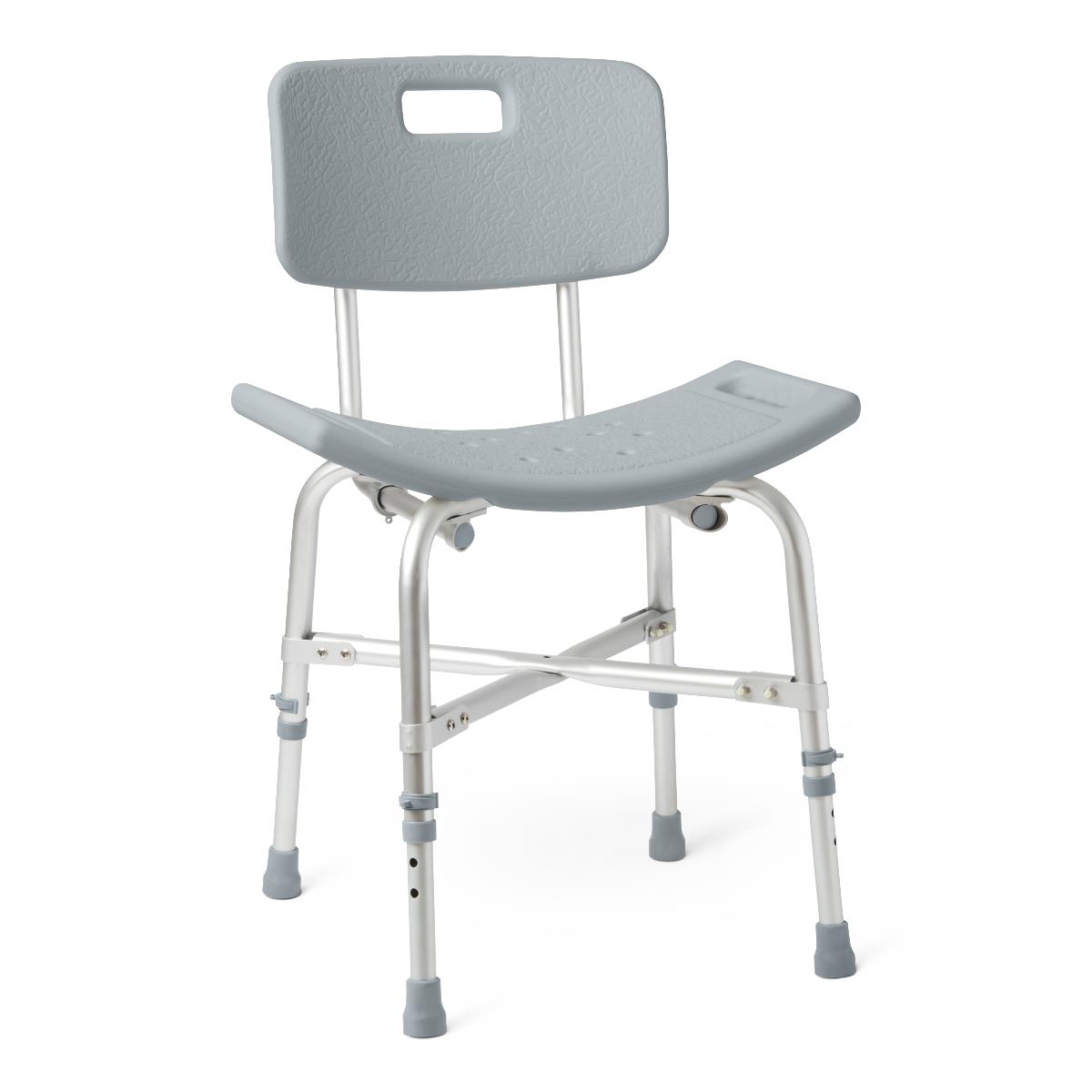 Guardian Aluminum Bariatric Bath/shower Chair With Back, Grey,knockdown, 550lb Capacity Each