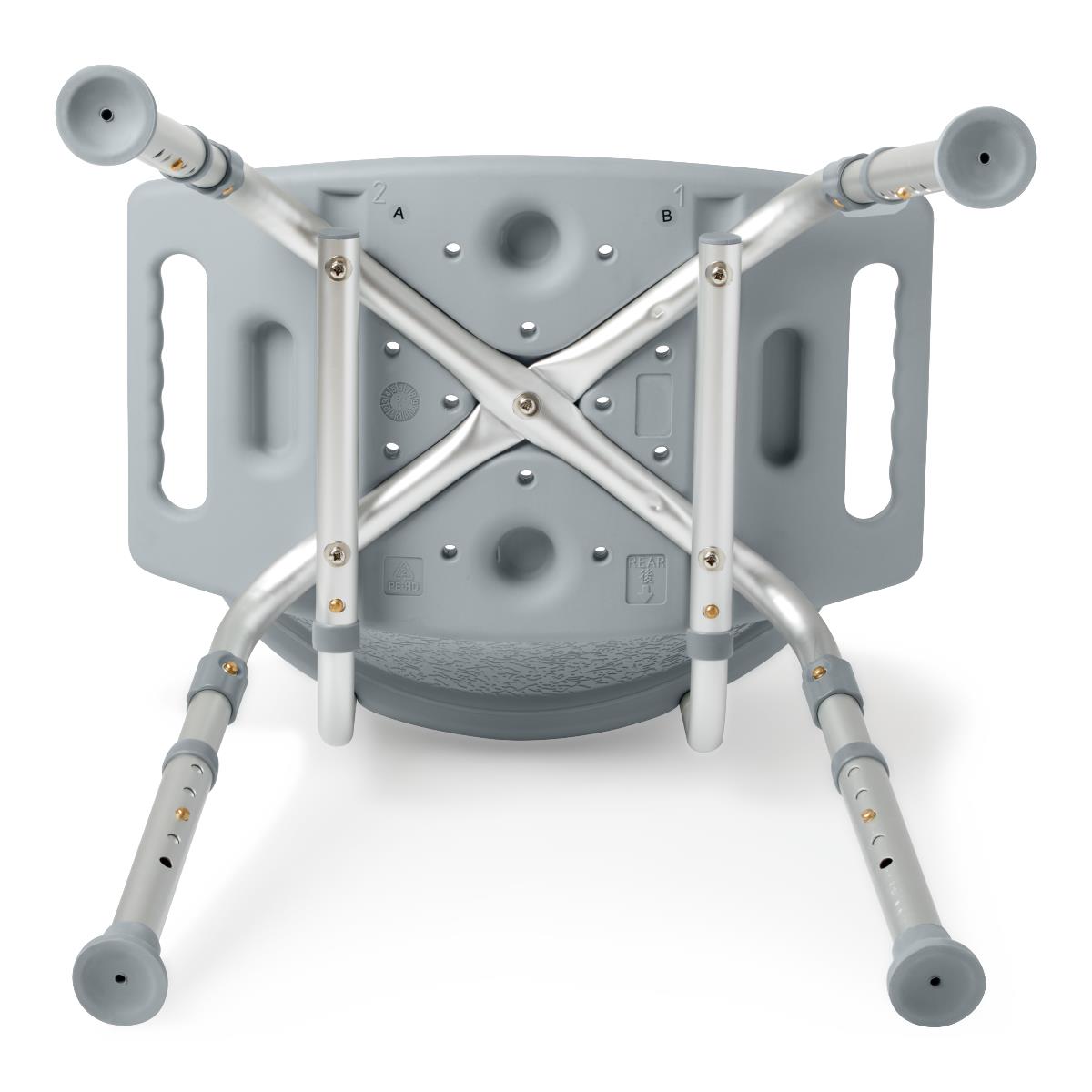 Guardian Aluminum Bath/shower Chair With Back, Grey, Knockdown, 350lbcapacity Each
