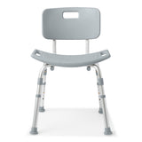 Guardian Aluminum Bath/shower Chair With Back, Grey, Knockdown, 350lbcapacity Each