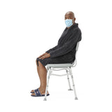 Guardian Aluminum Bath Transfer Bench With Back, Grey Plastic Seat & Back, Plain Box Knockdown, 400lb Capacity Each