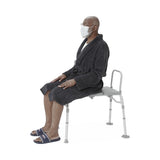 Guardian Aluminum Bath Transfer Bench With Back, Grey Plastic Seat & Back, Plain Box Knockdown, 400lb Capacity Each