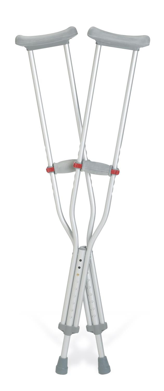 Medline Aluminum Crutches with Red Dot Hand Grip (Pack of 8)