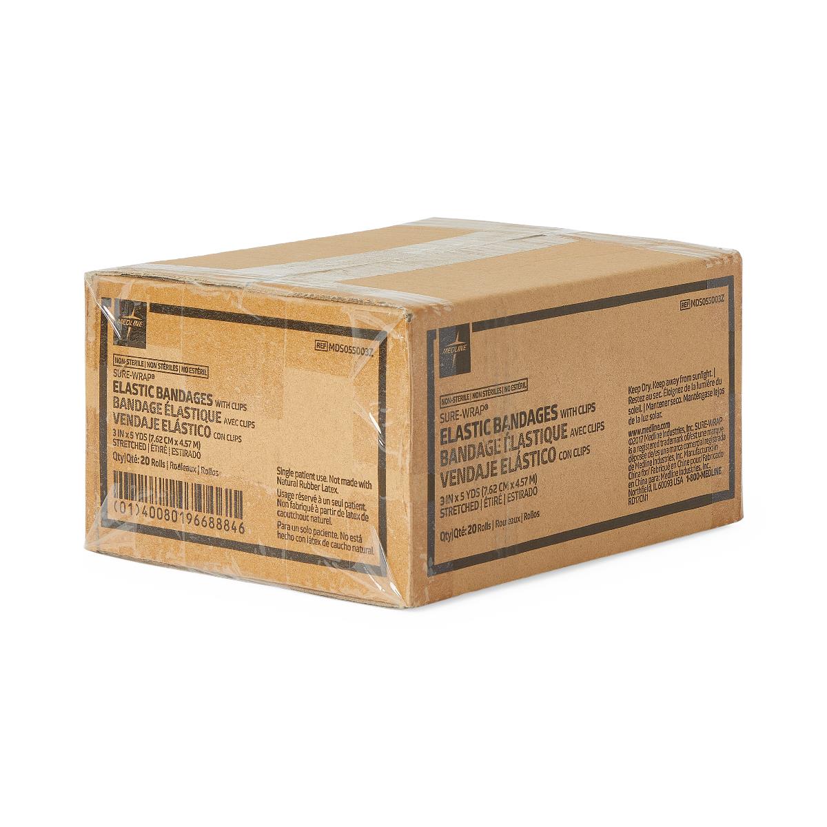 Medline Sure-wrap Wraparound Elastic Bandage With Clips