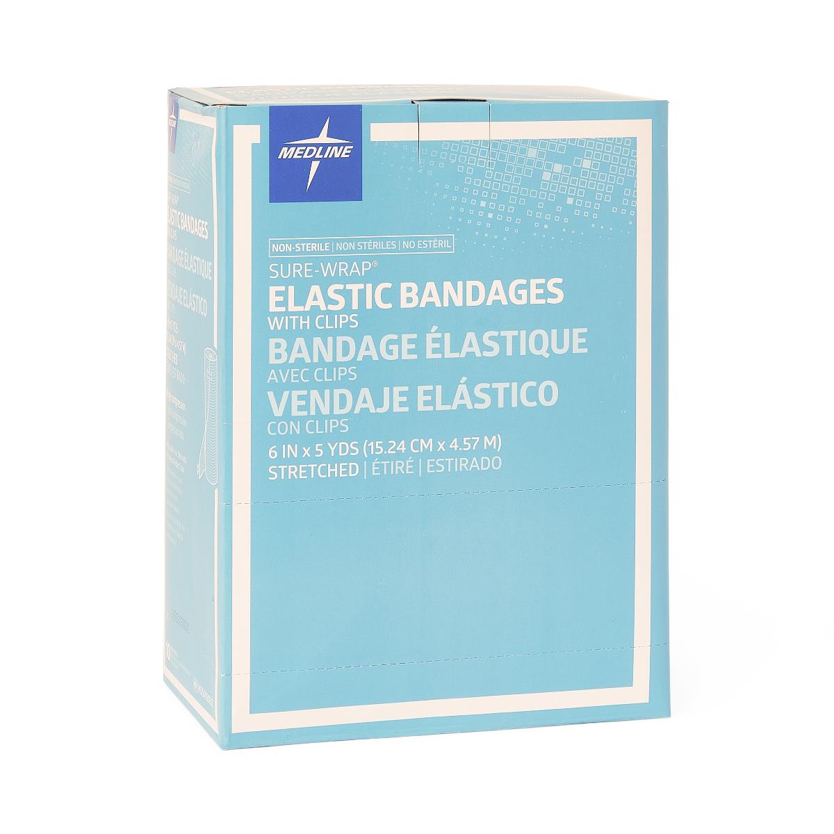 Medline Sure-wrap Wraparound Elastic Bandage With Clips