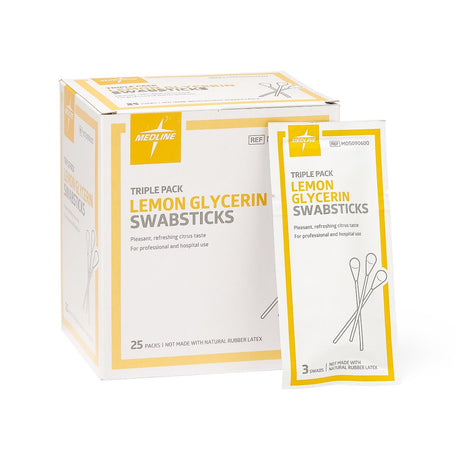 Medline Lemon Glycerin Swabstick 3 Pack 4" (10 Cm)