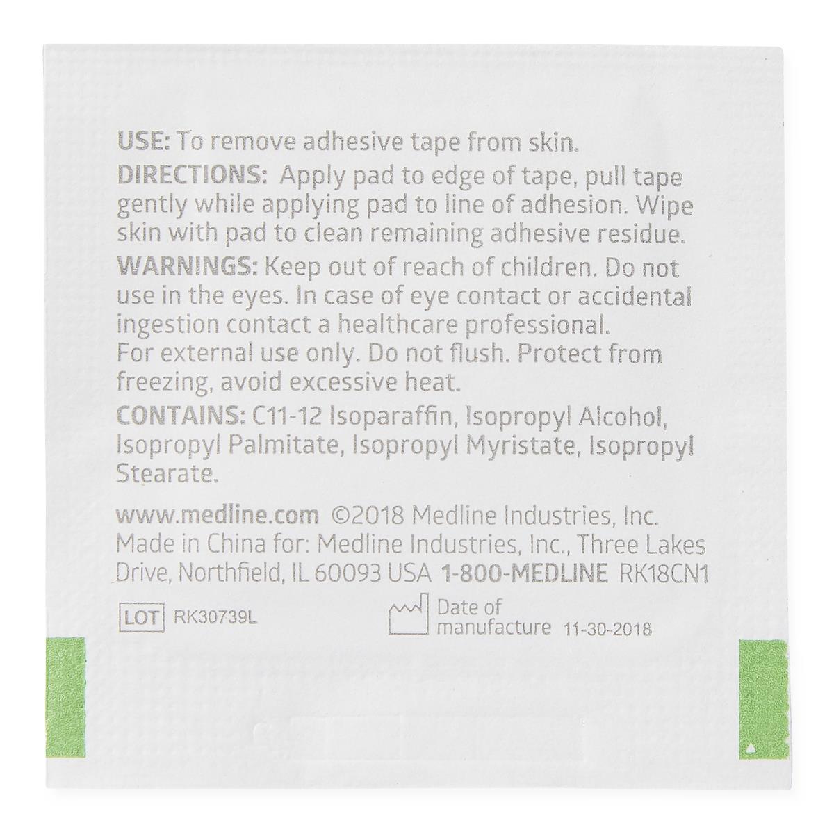 Medline Adhesive Remover Wipe