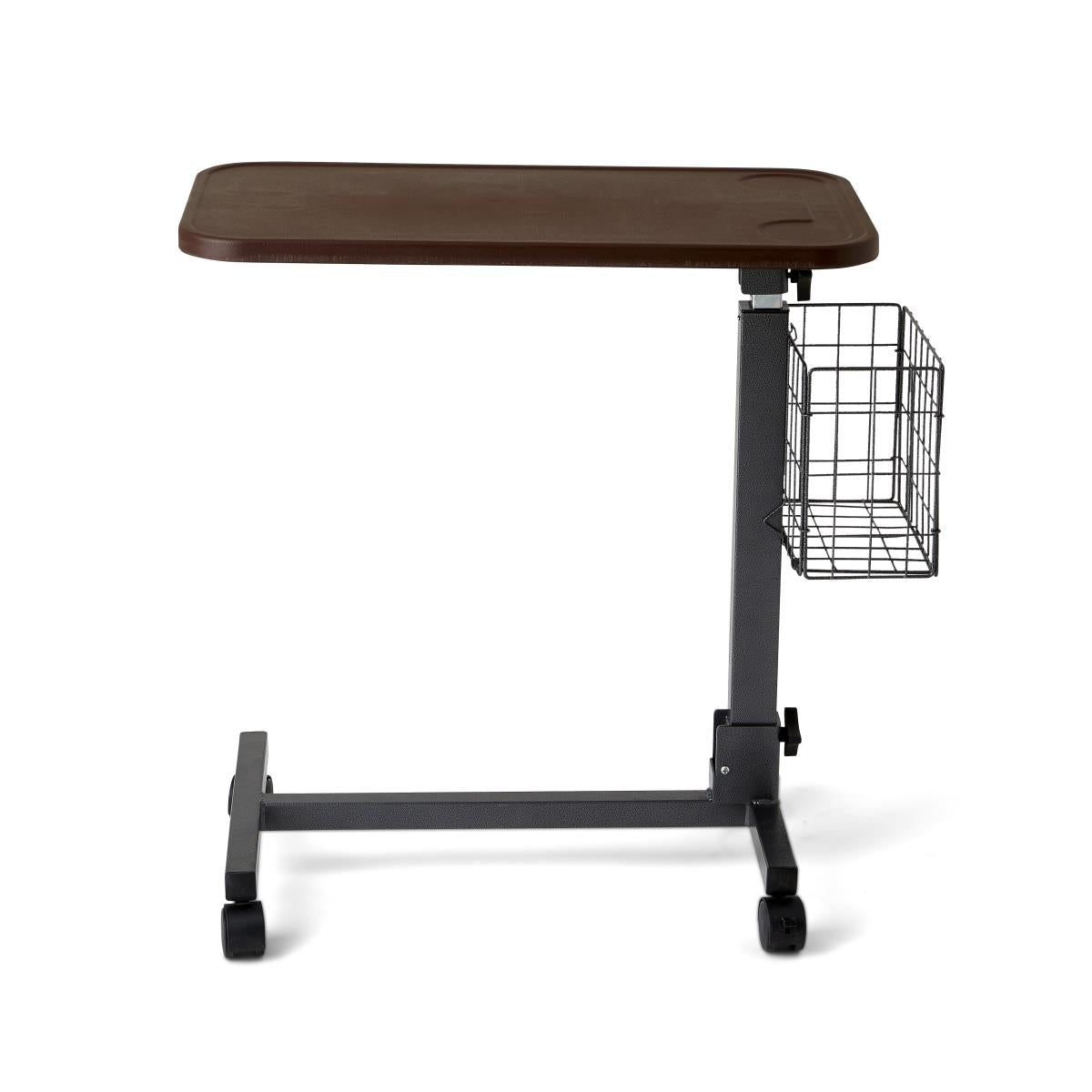Fold-Flat Overbed Table with Basket