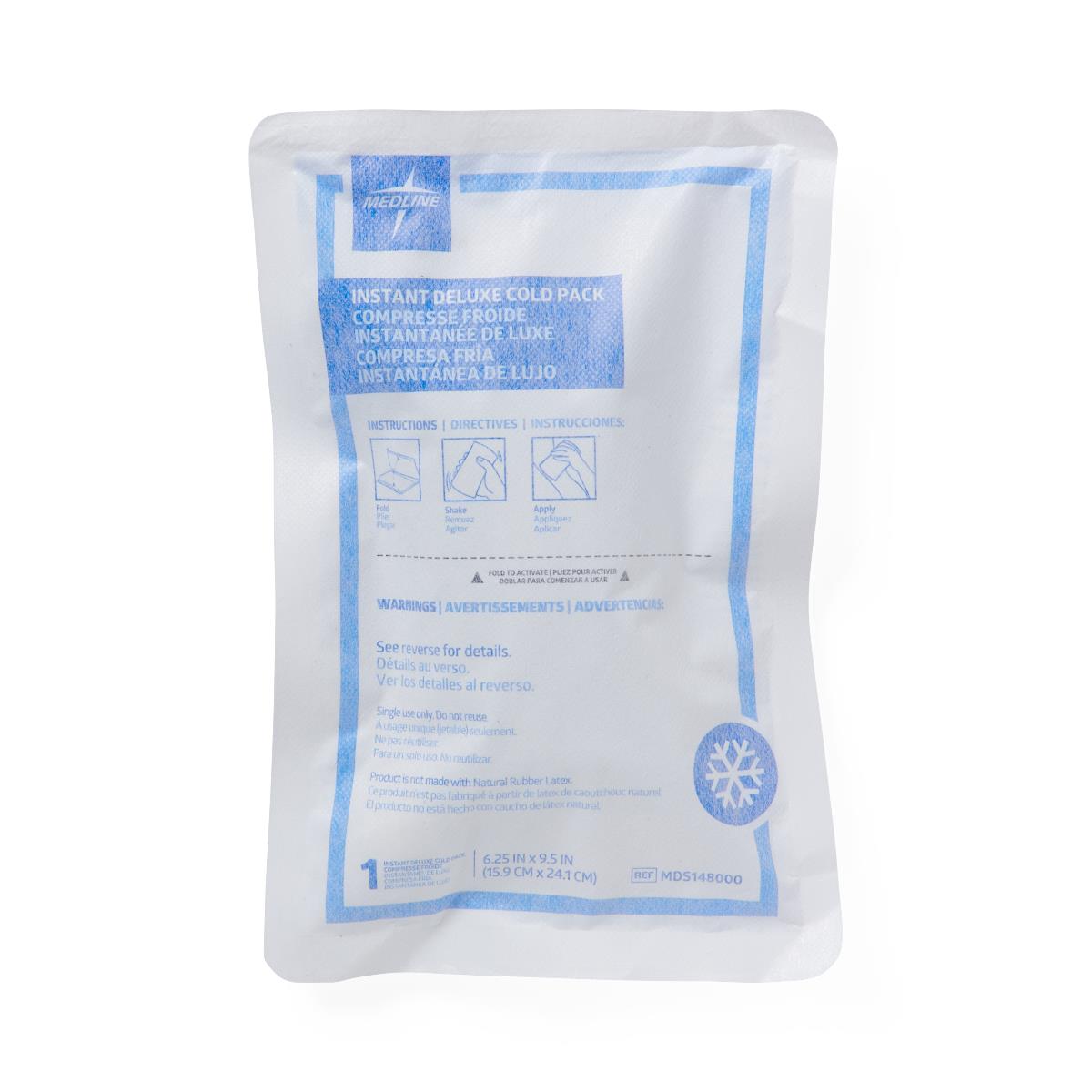 Medline Deluxe Instant Cold Pack With Gentle Cover 6" X 9"