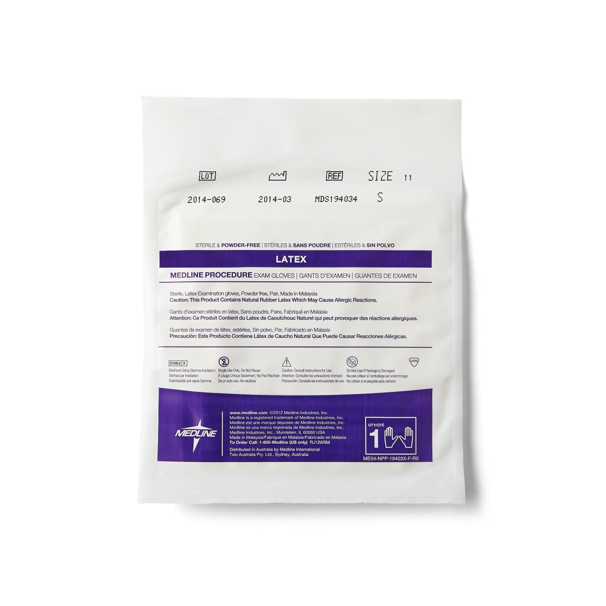 Medline Sterile Powder-Free Latex Exam Glove