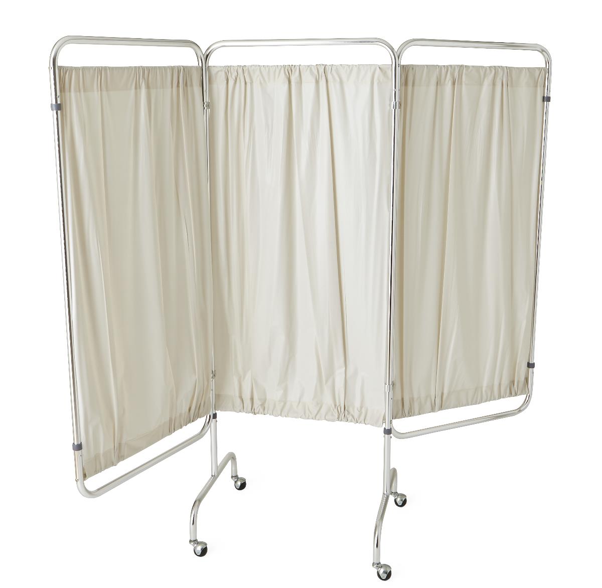 Privacy Screen 3 Panel With 2" Casters And White Vinyl Panel