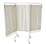 Privacy Screen 3 Panel With 2" Casters And White Vinyl Panel
