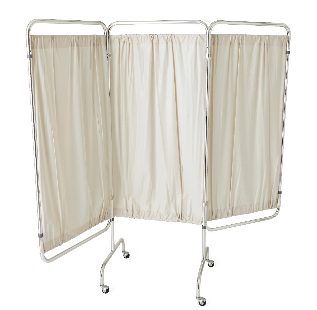 Privacy Screen 3 Panel With 2" Casters And White Vinyl Panel