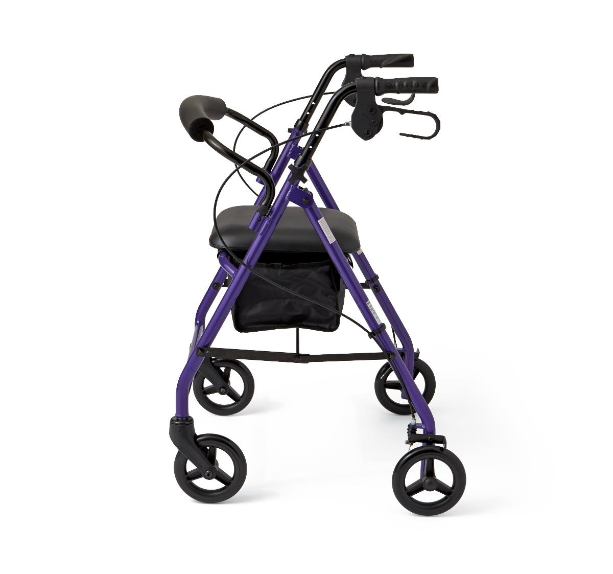 Rollator With 6??? Wheels, Aluminum Epoxy Coated Frame, Storage Bag,purple Each