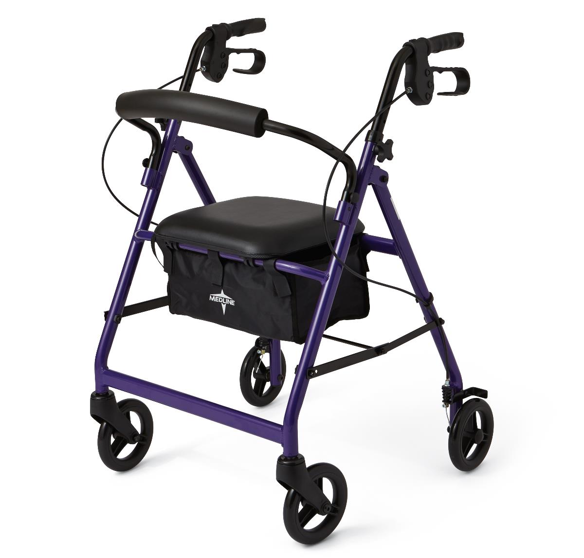 Rollator With 6??? Wheels, Aluminum Epoxy Coated Frame, Storage Bag,purple Each