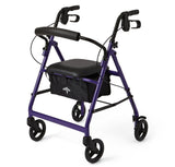 Rollator With 6??? Wheels, Aluminum Epoxy Coated Frame, Storage Bag,purple Each