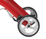 Medline European-style Aluminum Rollator W/storage Bag, 300lb Capacity,red